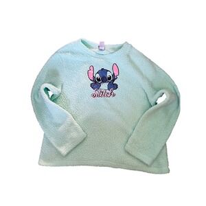 Disney Kids‎ Stitch Sherpa Fleece Pullover Top Mint Green Size L 12-14